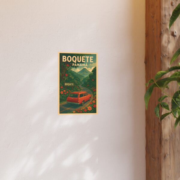 Vintage Boquete Panamá Travel Poster – Retro Scenic Wall Art, Volcán Barú & Road Trip Landscape Print - Image 6