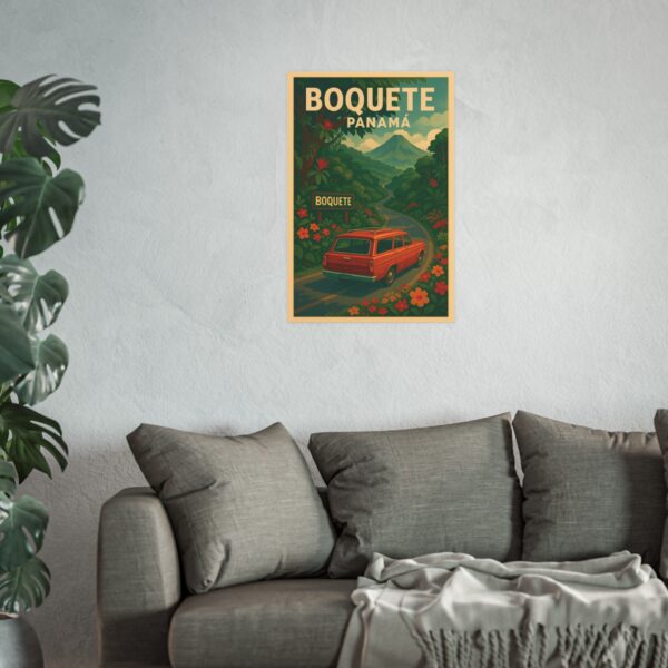 Vintage Boquete Panamá Travel Poster – Retro Scenic Wall Art, Volcán Barú & Road Trip Landscape Print - Image 14