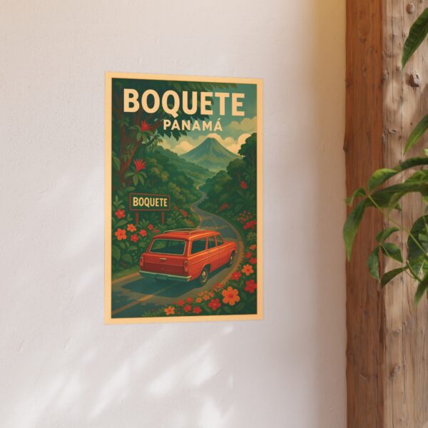 Vintage Boquete Panamá Travel Poster – Retro Scenic Wall Art, Volcán Barú & Road Trip Landscape Print - Image 15