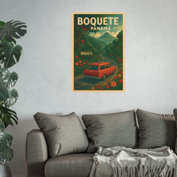 Vintage Boquete Panamá Travel Poster – Retro Scenic Wall Art, Volcán Barú & Road Trip Landscape Print - Image 17