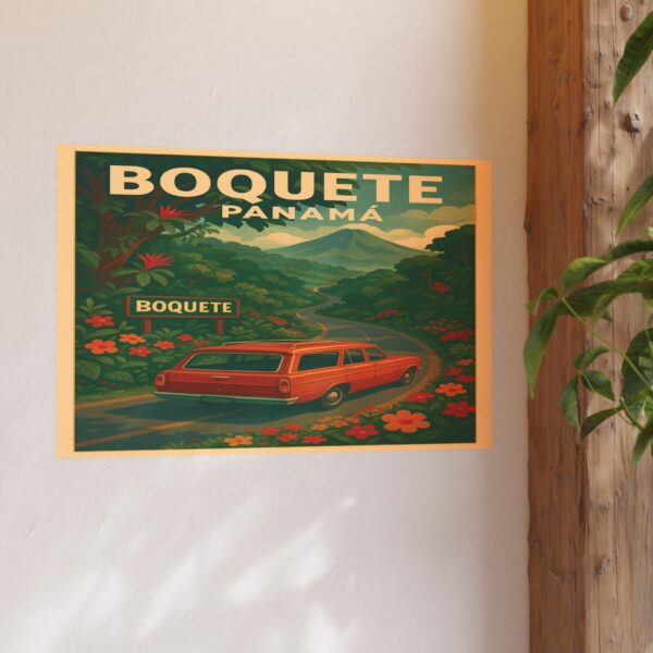 Vintage Boquete Panamá Travel Poster – Retro Scenic Wall Art, Volcán Barú & Road Trip Landscape Print - Image 18