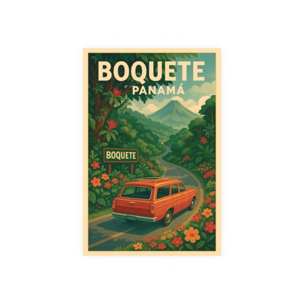 Vintage Boquete Panamá Travel Poster – Retro Scenic Wall Art, Volcán Barú & Road Trip Landscape Print - Image 19