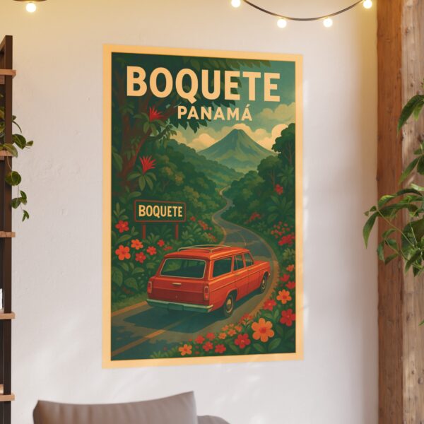 Vintage Boquete Panamá Travel Poster – Retro Scenic Wall Art, Volcán Barú & Road Trip Landscape Print - Image 24